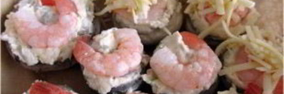 грибы, фаршированные креветками