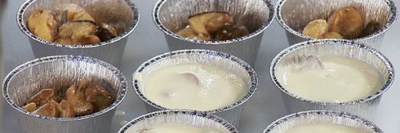 грибы под сырным кастардом