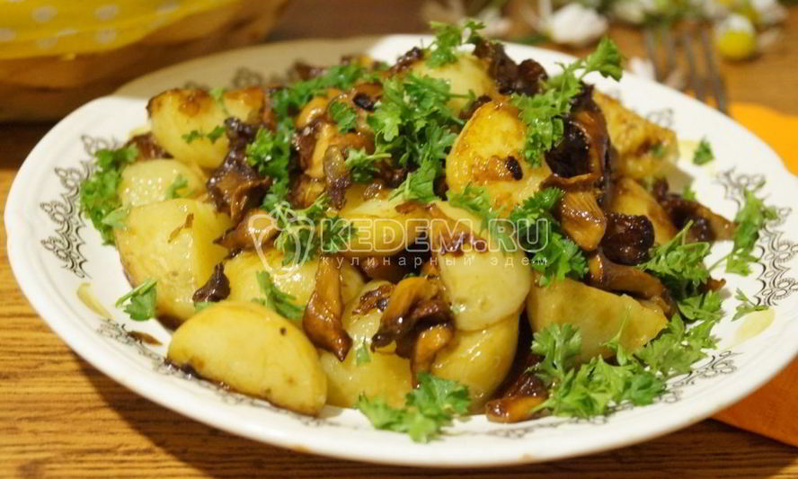 Рецепт лисичек жареных с картофелем