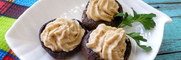 шампиньоны, фаршированные чечевицей