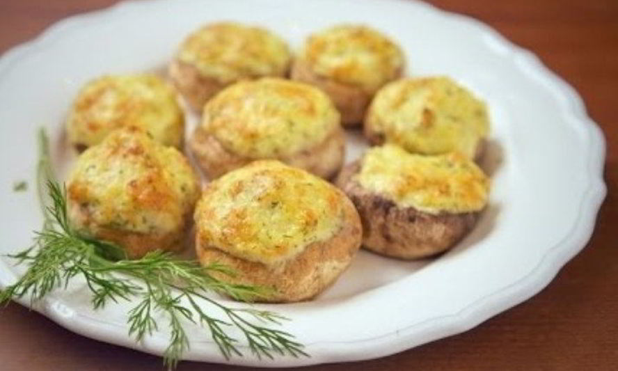 Рецепт шампиньонов с сыром и чесноком в духовке