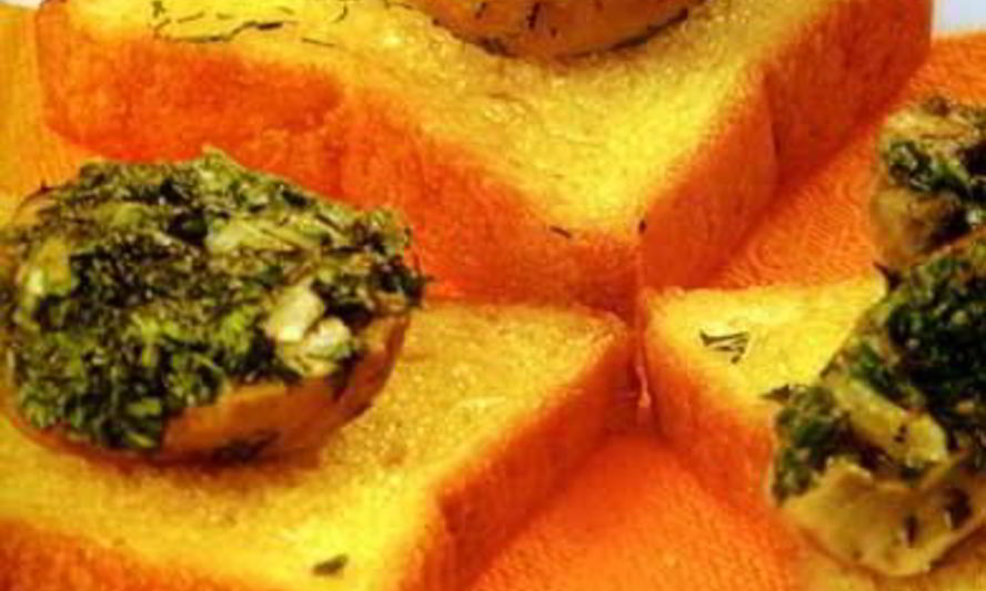 Рецепт шампиньонов с зеленым маслом