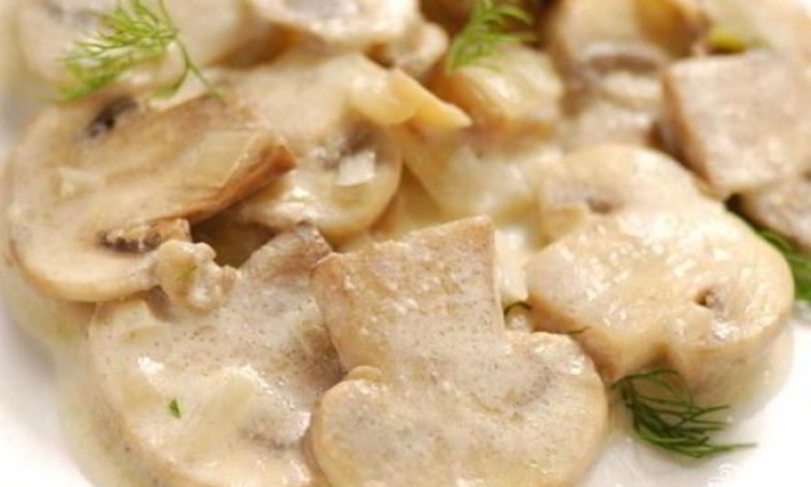 Рецепт шампиньонов в сливочном соусе