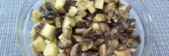 жареные грибы с баклажанами