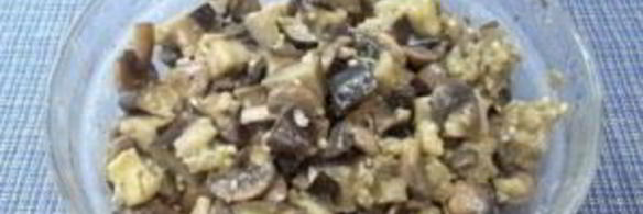 жареные грибы с баклажанами