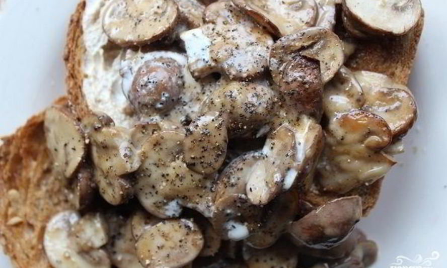Рецепт жареных грибов с сыром