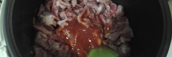 гуляш из куриных желудков