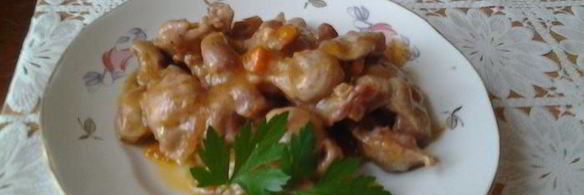 гуляш из куриных желудков