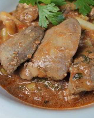 Гуляш из печени куриной
