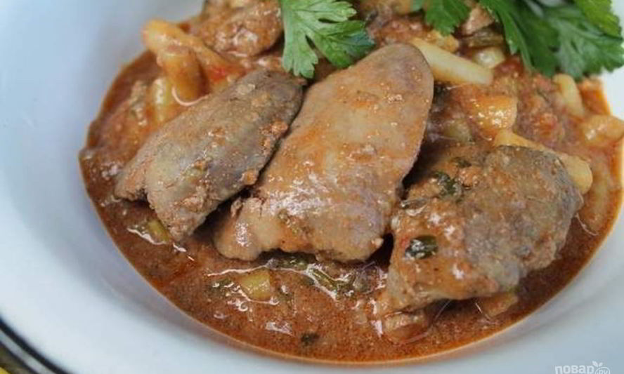 Рецепт гуляша из печени куриной