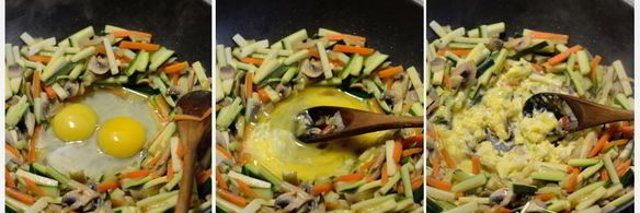 кантонская лапша с овощами, грибами и яйцом