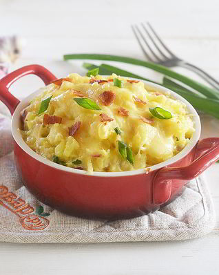 Картофельное пюре с беконом и сыром