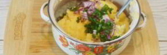 картофельное пюре с беконом и сыром