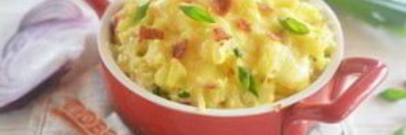 картофельное пюре с беконом и сыром