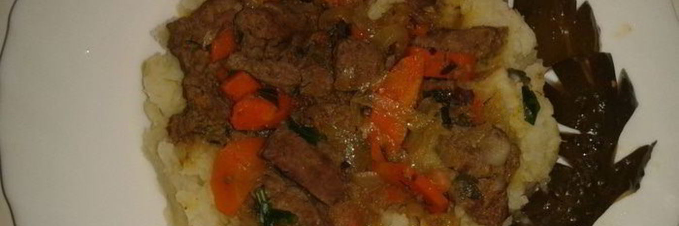 Картофельное пюре с печенкой