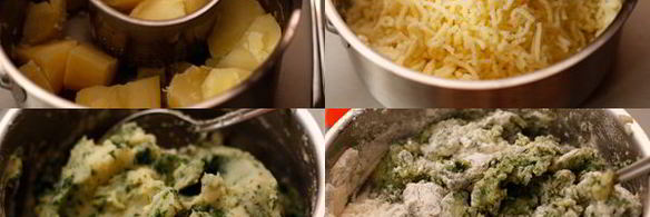 картофельные клецки со шпинатом