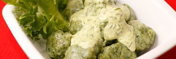 картофельные клецки со шпинатом