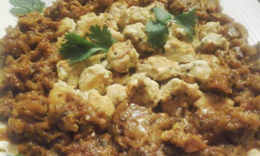 Рецепт маленьких котлет из индейки с баклажаном