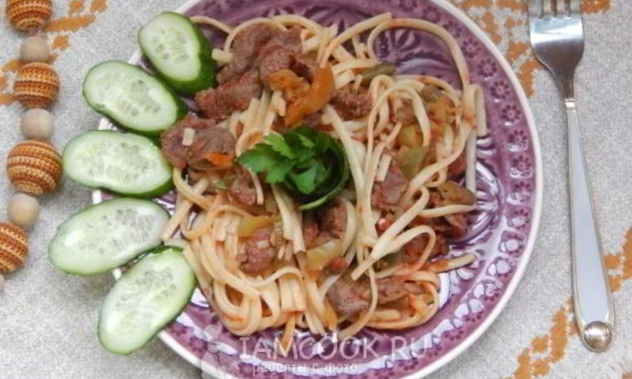 Рецепт лапши с говядиной
