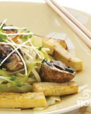 Лапша с тофу и грибами