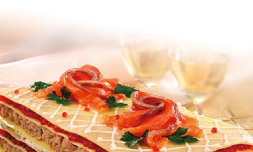 Рецепт холодной рыбной лазанья