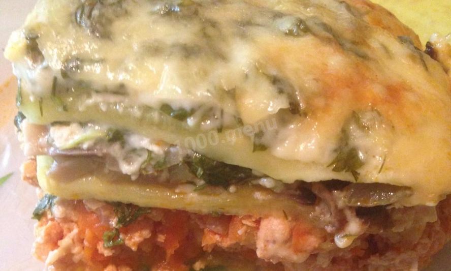 Рецепт лазаний из кабачков с грибами