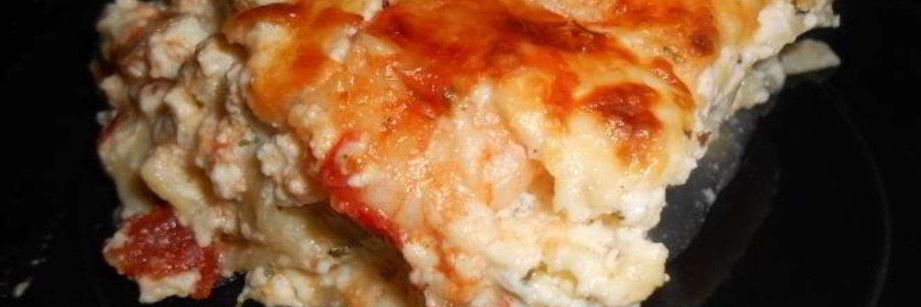 Лазанья с креветками