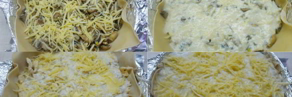 лазанья с курицей и шампиньонами