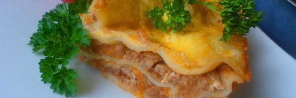 лазанья с мясным фаршем и овощами
