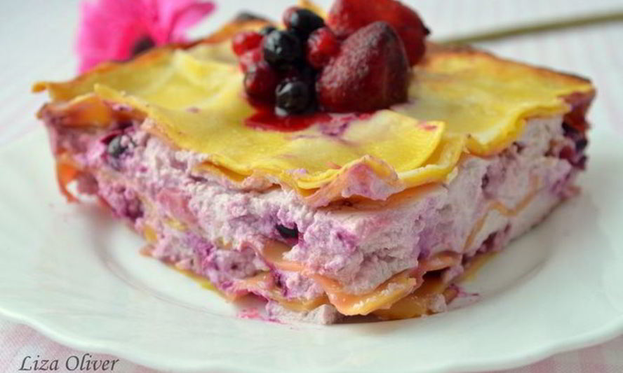Рецепт лазаний с рикоттой и ягодным ассорти