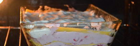 лазанья с рикоттой и ягодным ассорти