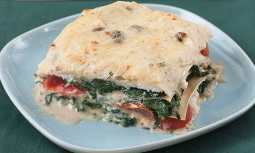 Рецепт лазаний с рикоттой, шпинатом и черри