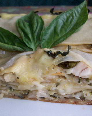 Лазанья с цукини и курицей