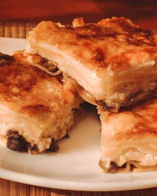 Лазанья сырная с грибами