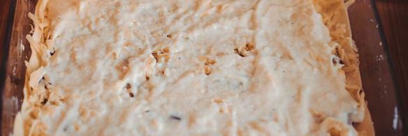 лазанья сырная с грибами