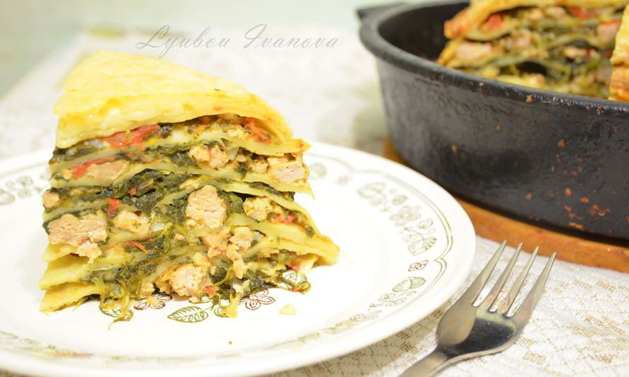 Рецепт острой лазанья из блинчиков