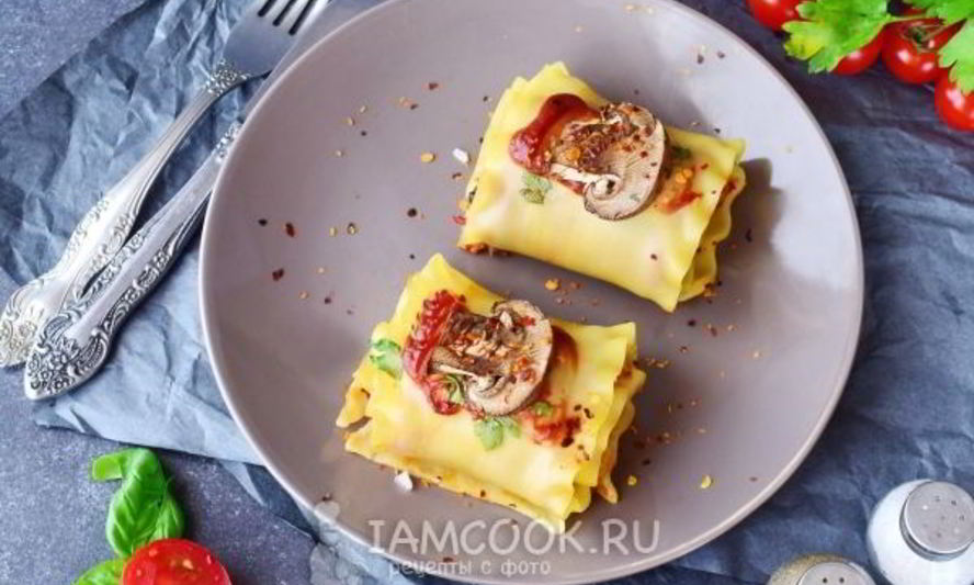 Рецепт постной лазаний с грибами