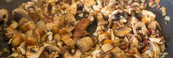 быстрая паста с грибами