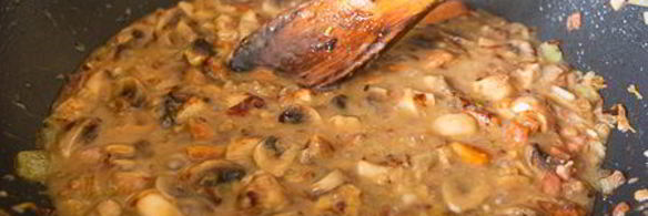 быстрая паста с грибами