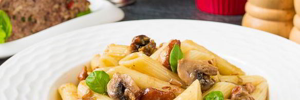 быстрая паста с грибами