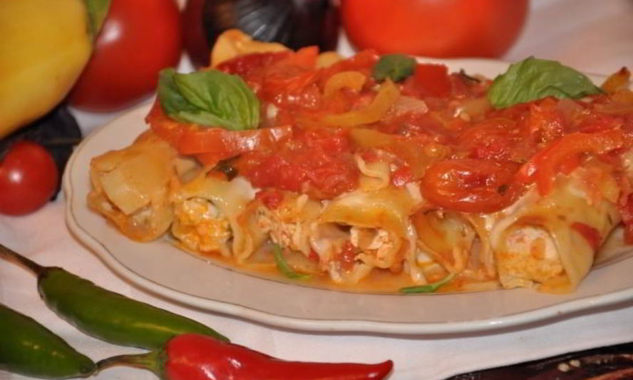 Рецепт каннелоней с острым томатным соусом