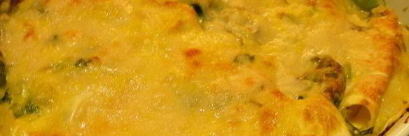 каннелони со спаржей и копченым лососем