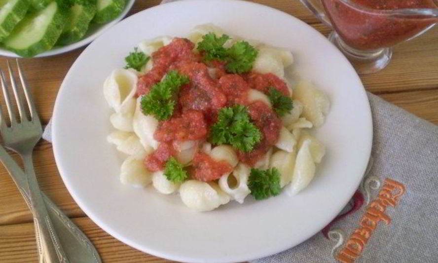Рецепт макарон под соусом