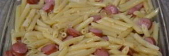 макароны с сосиской в духовке