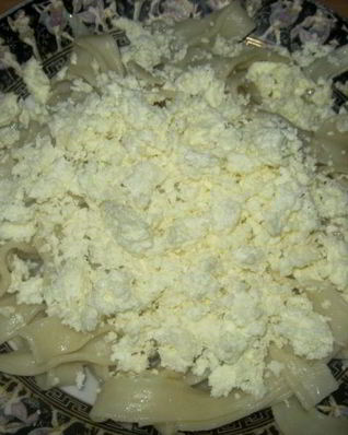 Макароны с творогом