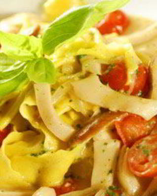 Паста Папарделле с белыми грибами