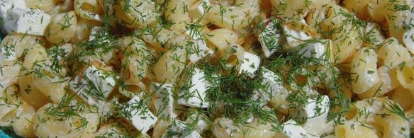 паста по-турецки с фетой и кефиром