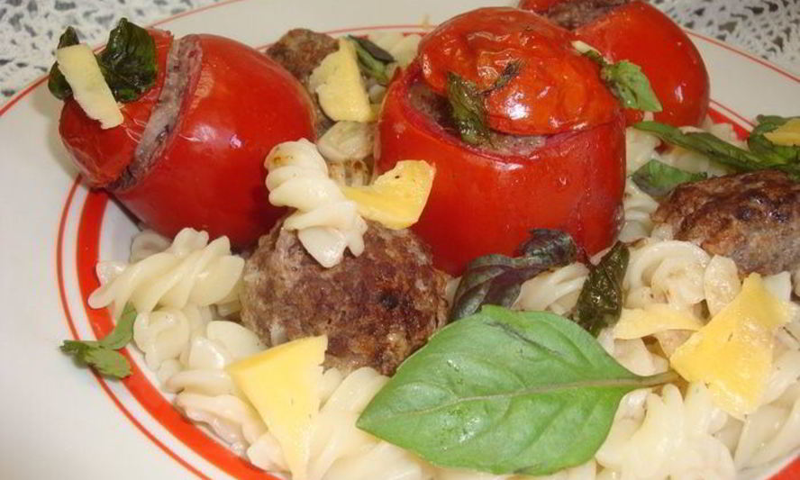 Рецепт пасты с фаршированными томатами