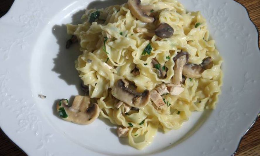 Рецепт пасты с индейкой и грибами