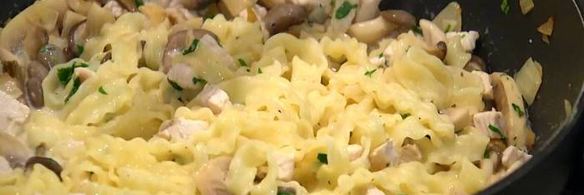 паста с индейкой и грибами